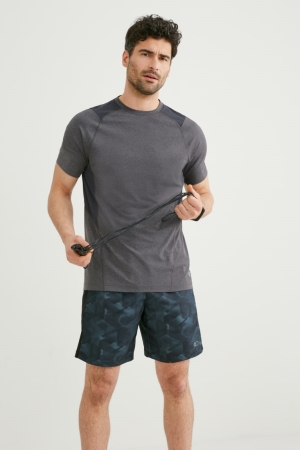 C&A Active T-shirts Herren Grau | CYHUD-4513