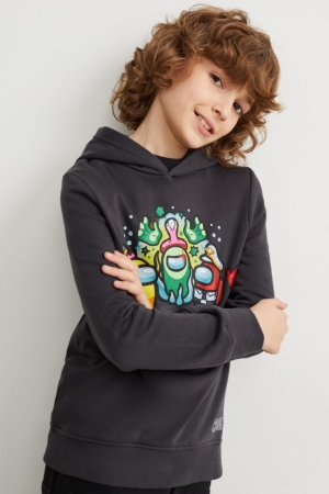 C&A Among Us Hoodie Mädchen Dunkelgrau | LRIXE-0159