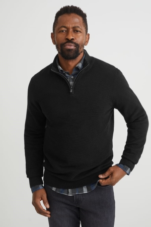 C&A And Regular Fit Button-down Collar Hemd Herren Schwarz | AOFWI-5198