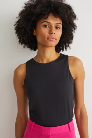 C&A Basic Body T-shirts Damen Schwarz | NGCRA-6481