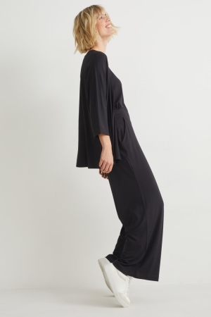 C&A Basic Jersey Loose Fit With Lenzing™ Ecovero™ Hosen Damen Schwarz | LFUBZ-3097