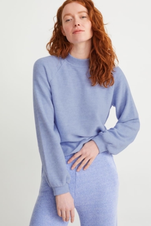 C&A Basic Sweatshirts Damen Hellblau | NXUSL-5487