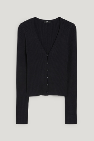 C&A Basic With Lenzing™ Ecovero™ Strickjacke Damen Schwarz | JDGPZ-1730