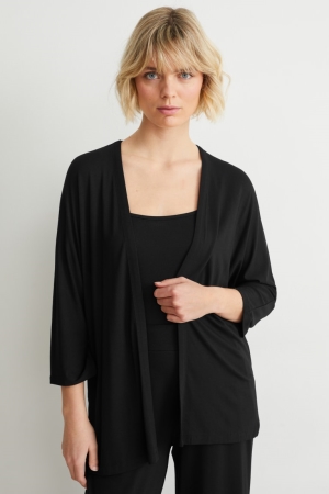 C&A Basic With Lenzing™ Ecovero™ Strickjacke Damen Schwarz | OAZCU-3524