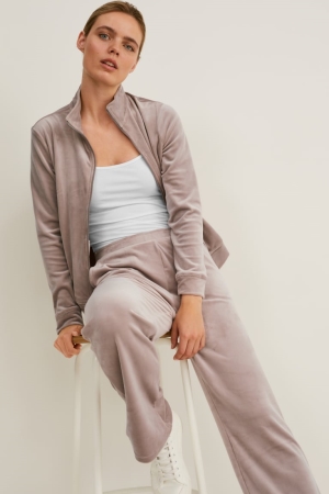 C&A Basic Zip-through Sweatshirts Damen Grau | TQWGZ-0192