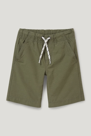 C&A Bermuda Gestreift Hosen Jungen Grün | KJVFS-8620