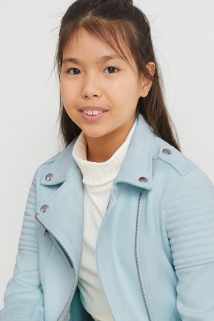 C&A Biker Faux Wildleder Jacke Mädchen Mintfarben Grün | RAMLD-6293