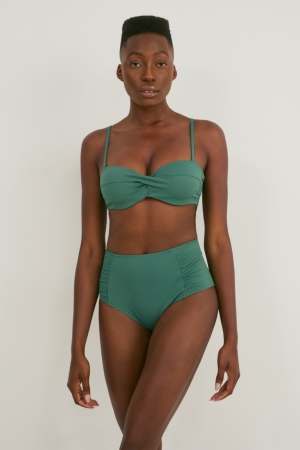 C&A Bikini Bottoms High Rise Bademode Damen Dunkelgrün | SFYRO-4328