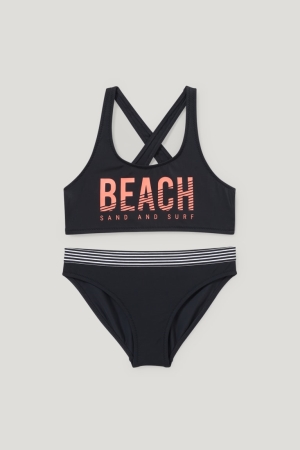 C&A Bikini Lycra® Xtra Life™ 2 Piece Bademode Mädchen Schwarz | JAKDY-8026