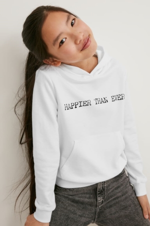 C&A Billie Eilish Hoodie Mädchen Weiß | RZKFY-8620