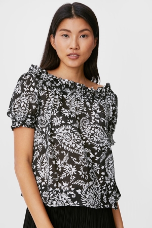 C&A Bluse Damen Schwarz | HFXVB-4637