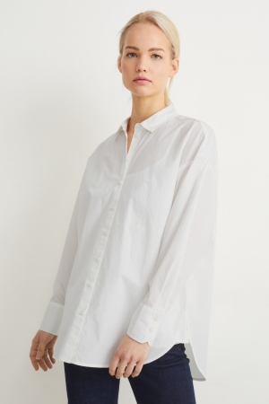 C&A Bluse Damen Weiß | EGXAH-4751