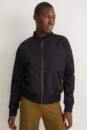 C&A Bomber Jacke Damen Schwarz | IXNRO-6943