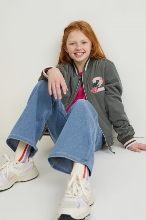 C&A Bomber Jacke Mädchen Grün | ZVSQF-8739
