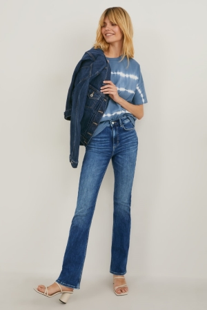 C&A Bootcut High Taille Jeans Damen Blau | OUJSY-5739