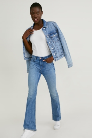 C&A Bootcut High Taille Jeans Damen Blau Hellblau | WYJZQ-8592