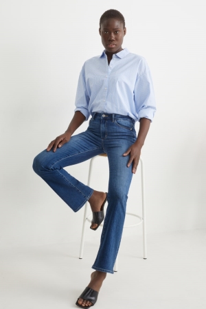 C&A Bootcut High Taille With Recycled Baumwoll Jeans Damen Blau | RJOYE-3082
