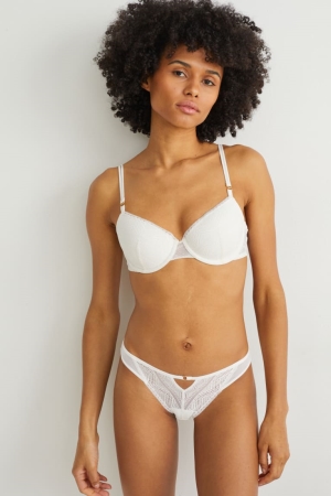 C&A Briefs Unterwäsche Damen Weiß | SQBXG-3875