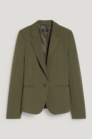 C&A Business Fitted Blazer Damen Dunkelgrün | PSOIY-7089
