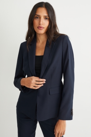 C&A Business Fitted Recycled Blazer Damen Dunkelblau | EZIHU-5168