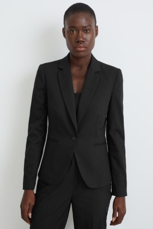 C&A Business Fitted Recycled Blazer Damen Schwarz | TEZSD-4981