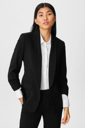 C&A Business Fitted Recycled Blazer Damen Schwarz | WMDCO-4860
