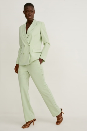 C&A Business Gerade Fit Hosen Damen Mintfarben Grün | EUVOG-1075