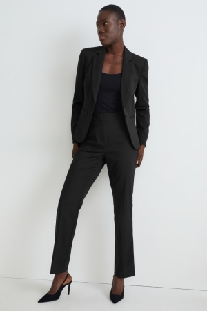 C&A Business Gerade Fit Recycled Hosen Damen Schwarz | LTYWU-4162
