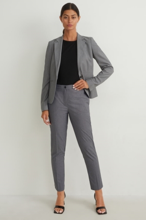 C&A Business Mid-rise Taille Slim Fit Hosen Damen Grau | QAGXD-5638