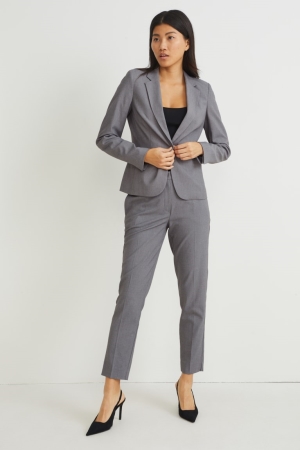 C&A Business Mid-rise Taille Slim Fit Recycled Hosen Damen Grau | NWJFH-4908
