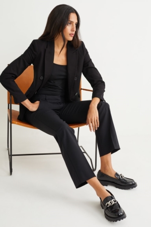 C&A Business Regular Fit Blazer Damen Schwarz | TYMOL-3948