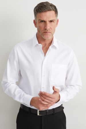 C&A Business Regular Fit Kent Collar Easy-iron Hemd Herren Weiß | ONJVR-6473