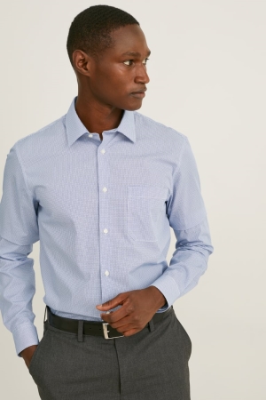 C&A Business Regular Fit Kent Collar Extra-Sleeve s Hemd Herren Hellblau | BNGPR-3170