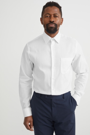 C&A Business Regular Fit Kent Collar Recycled Hemd Herren Weiß | DIZGA-0915