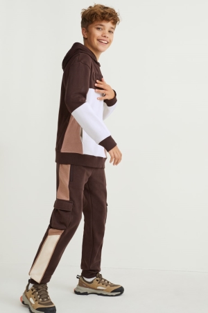 C&A Cargo Joggers Hosen Jungen Dunkelbraun | VILTP-8726