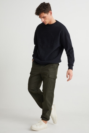 C&A Cargo Regular Fit Lycra® Hosen Herren Blau Grün | KJAUQ-1073