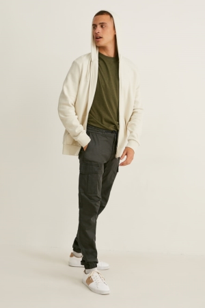 C&A Cargo Tapered Fit Lycra® Hosen Herren Dunkelgrün | RTILB-6817
