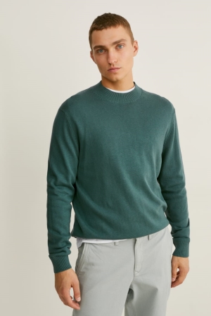 C&A Cashmere Blend Jumper Herren Grün | YGAIQ-5396