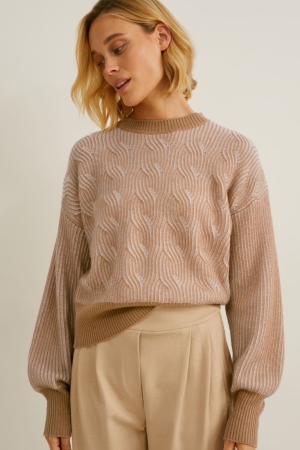 C&A Cashmere Jumper Damen Hellbraun | CGWTN-2109