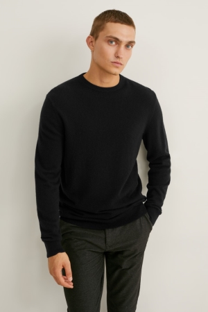 C&A Cashmere Jumper Herren Schwarz | ZOVGW-8142