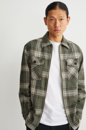 C&A Check Hemd Herren Grün | RLPMO-0748