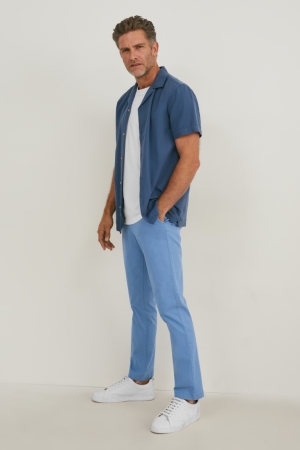 C&A Chinos Regular Fit Lycra® Hosen Herren Blau | KJFVI-7451