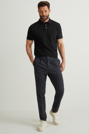 C&A Chinos Tapered Fit Flex Hosen Herren Dunkelgrau | AWJKH-2341