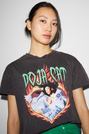 C&A ClockhouseDoja Cat T-shirts Damen Schwarz | PONJS-7513