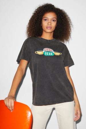 C&A ClockhouseFriends T-shirts Damen Schwarz | ADYOH-7831