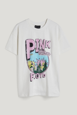 C&A ClockhousePink Floyd T-shirts Damen Weiß | KINAX-0348