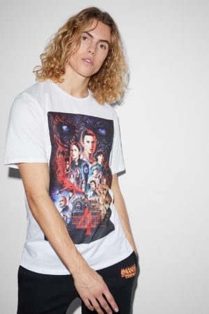 C&A ClockhouseStranger Things T-shirts Herren Weiß | VJBHL-0293