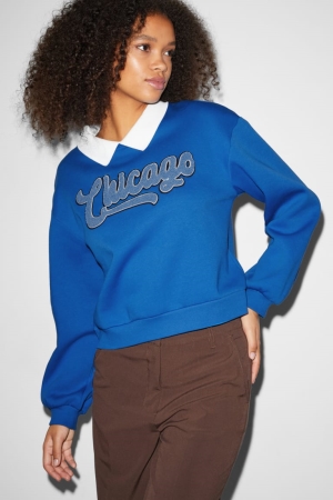 C&A Clockhouse 2-in-1 Look Sweatshirts Damen Blau | KJSNR-8971