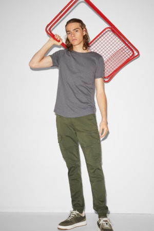 C&A Clockhouse Cargo Hosen Herren Dunkelgrün | EIWLS-8362