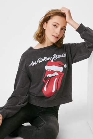 C&A Clockhouse Christmas The Rolling Stones Sweatshirts Damen Dunkelgrau | XVNOF-7491
